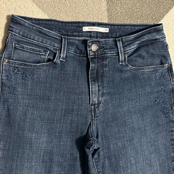 Levi's Mid Rise Skinny Embroidered Pockets Jeans Women's Size 30 - Picture 1 of 10